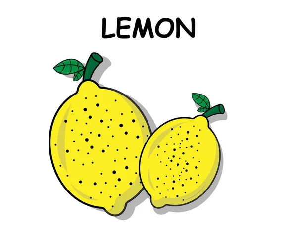 Lemon Vector Icon Illustration Design Template White Background — Stock Vector