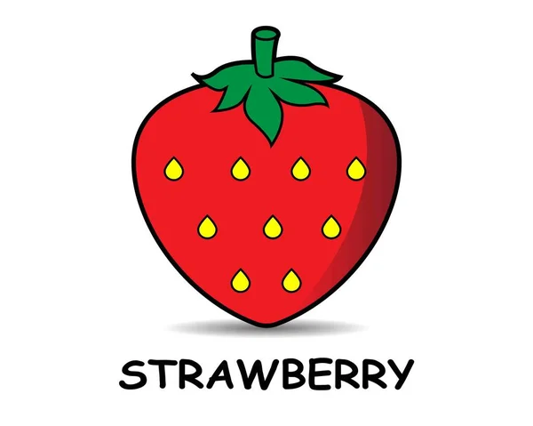Strawberry Vector Icon Illustration Design Template White Background — Stockový vektor
