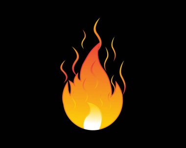 Yangın logosu ya da simge tasarımı. Vektör illüstrasyonu