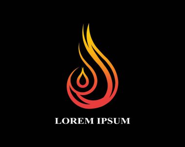 Yangın logosu ya da simge tasarımı. Vektör illüstrasyonu