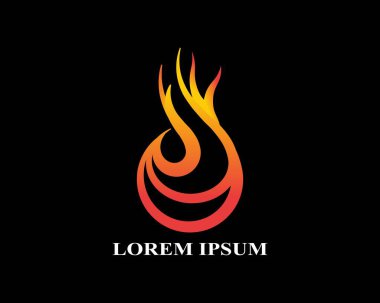 Yangın logosu ya da simge tasarımı. Vektör illüstrasyonu