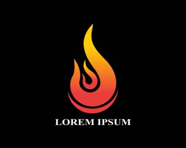 Yangın logosu ya da simge tasarımı. Vektör illüstrasyonu