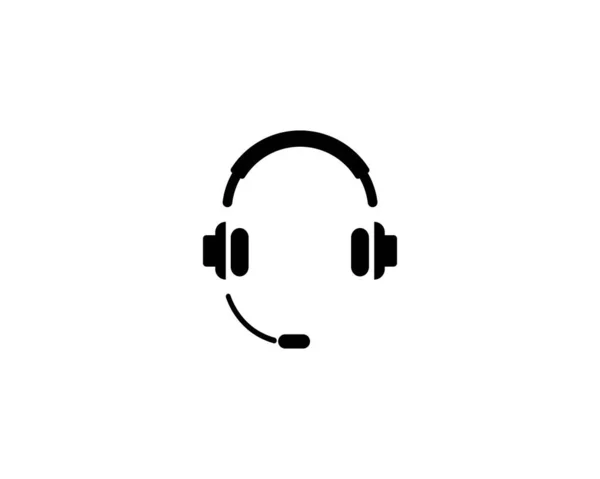 Headset Icon Vector Illustration Logo Template Many Purpose Isolated White —  Vetores de Stock