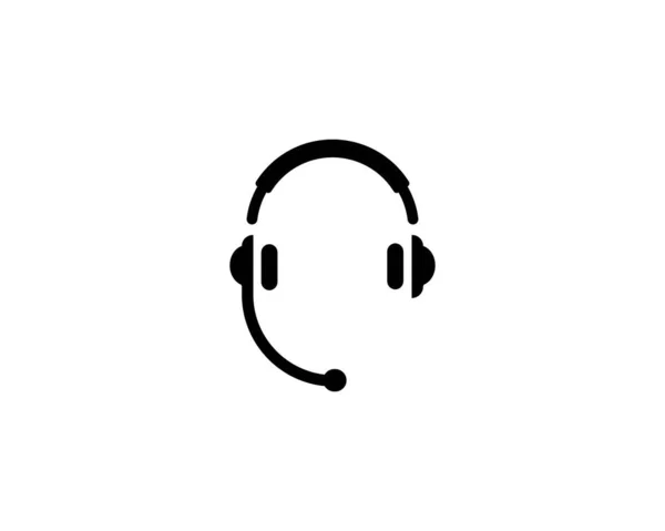 Headset Icon Vector Illustration Logo Template Many Purpose Isolated White — Vetor de Stock