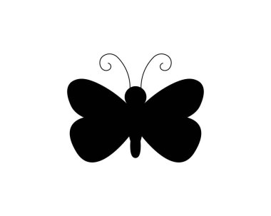 Kelebek silueti simge resimleme şablonu birçok amaç için. Beyaz arkaplanda izole