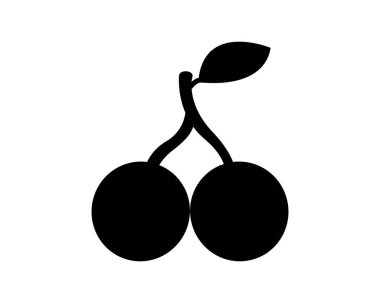 Birçok amaç için kiraz silueti simge örnekleme şablonu. Beyaz arkaplanda izole