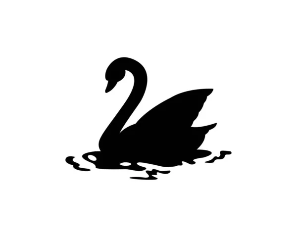 Swan Silhouette Icon Illustration Template Many Purpose Isolated White Background — Stockvektor