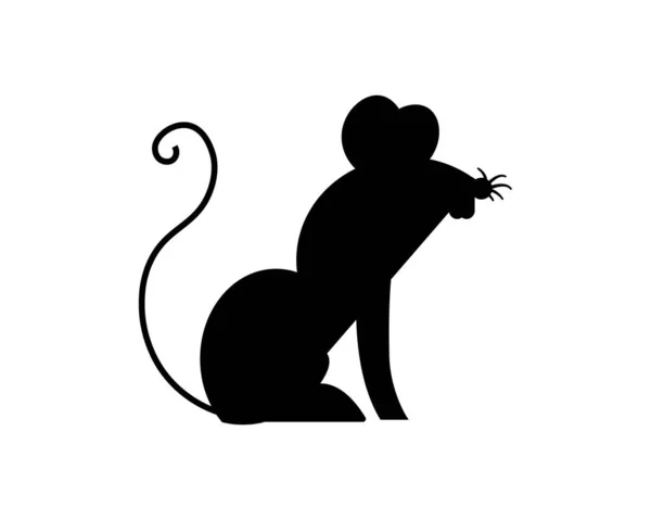 Mouse Silhouette Icon Illustration Template Many Purpose Isolated White Background — Image vectorielle