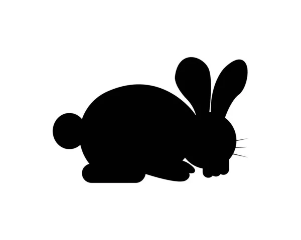 Rabbit Silhouette Icon Illustration Template Many Purpose Isolated White Background — Stockvektor