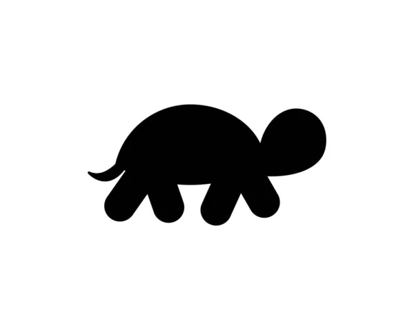 Turtle Silhouette Icon Illustration Template Many Purpose Isolated White Background — Vettoriale Stock