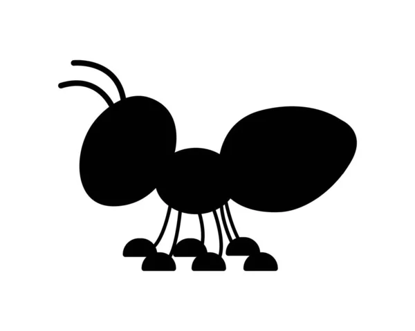 Karınca Silueti Simge Resimleme Şablonu Birçok Amaç Için Beyaz Arkaplanda — Stok Vektör
