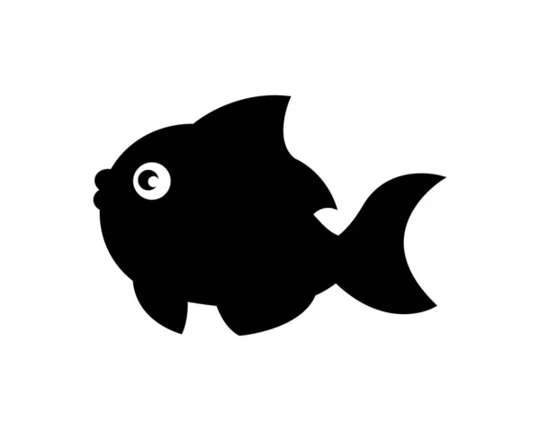 Fish Silhouette Icon Illustration Template Many Purpose Isolated White Background — Wektor stockowy