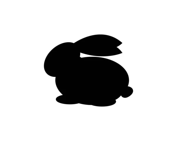 Rabbit Silhouette Icon Illustration Template Many Purpose Isolated White Background — Stock Vector