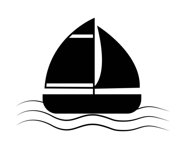 Sailing Board Silhouette Icon Illustration Template Many Purpose Isolated White — Vetor de Stock