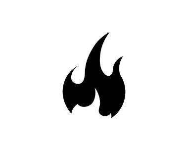 Beyaz arkaplanda izole edilmiş ateş simgesi. Vektör illüstrasyonu