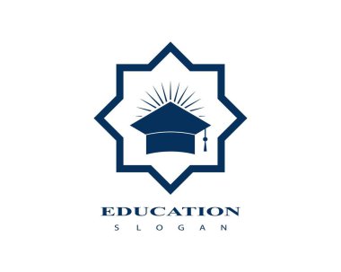 Education logo icon design, Graduation cap logo or icon. Vector isolated illustration on white background
