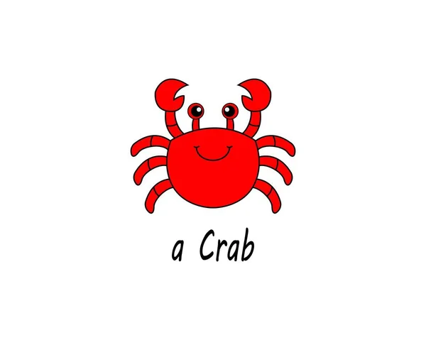 Cartoon Crab Icon Illustration Template Many Purpose Isolated White Background — Stok Vektör