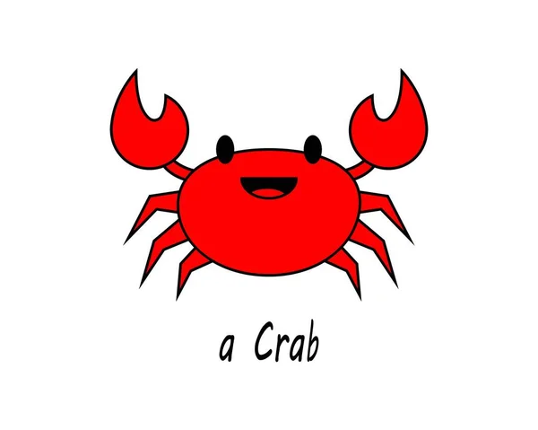 Cartoon Crab Icon Illustration Template Many Purpose Isolated White Background — Stock vektor