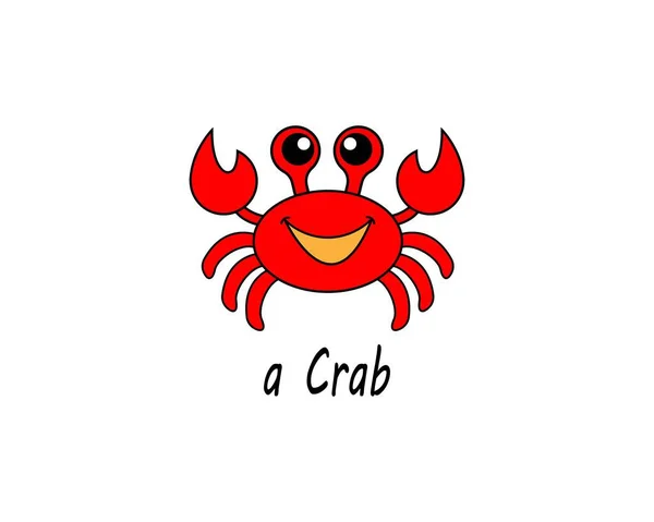 Cartoon Crab Icon Illustration Template Many Purpose Isolated White Background — Stock vektor