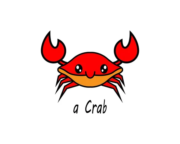 Cartoon Crab Icon Illustration Template Many Purpose Isolated White Background — Stok Vektör
