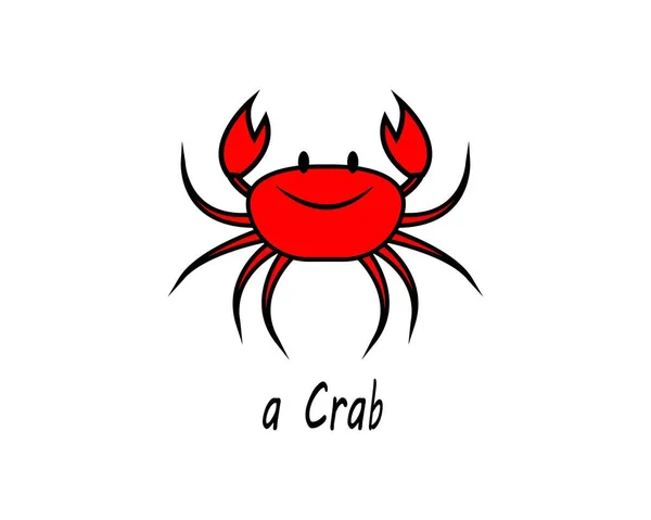 Cartoon Crab Icon Illustration Template Many Purpose Isolated White Background — Stock vektor