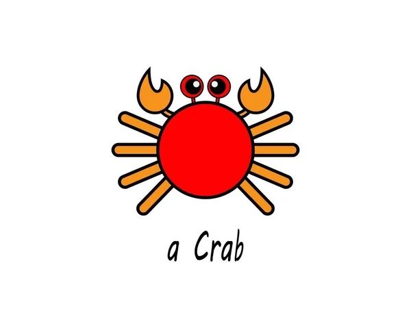 Cartoon Crab Icon Illustration Template Many Purpose Isolated White Background — 图库矢量图片