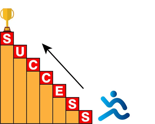 Symbol Ambition Success Achievement Way Get Success Concept Stairway Success — Vetor de Stock