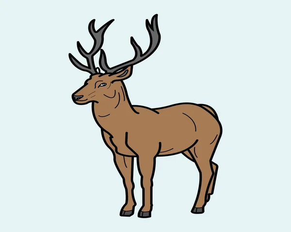 Cartoon Deer Icon Illustration Vorlage Für Viele Zwecke Zeichenstunde Für — Stockvektor