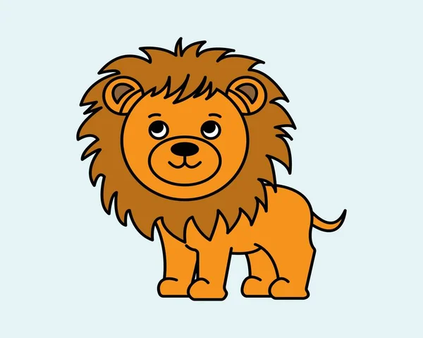 Desenhos Animados Lion Ícone Ilustração Modelo Para Muitos Fins Aula — Vetor de Stock