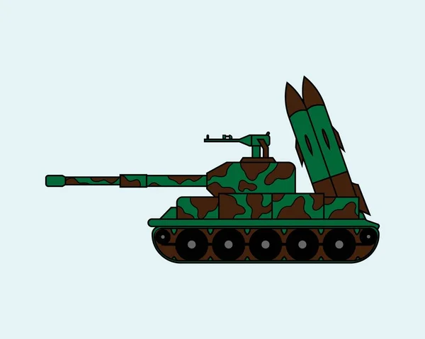 Cartoon Tank Icon Illustration Template Many Purpose Drawing Lesson Children — Stock Vector