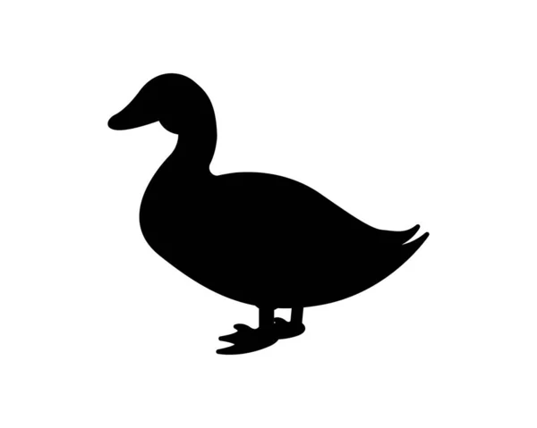 Duck Silhouette Icon Illustration Template Many Purpose Isolated White Background — 스톡 벡터