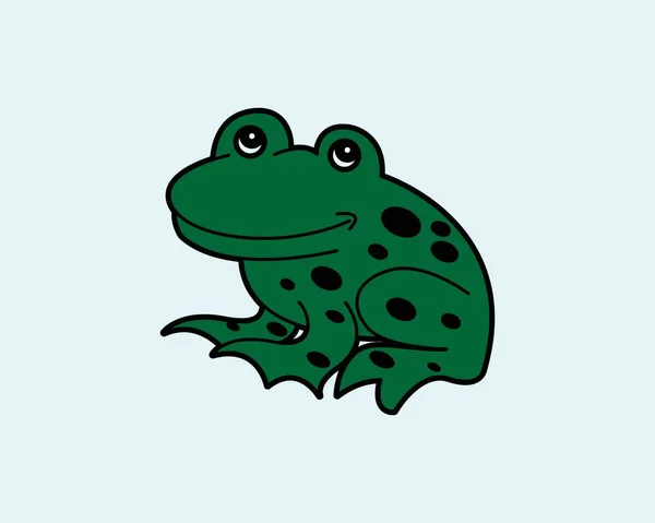 Εικονίδιο Εικονίδιο Βάτραχος Κινουμένων Σχεδίων Πρότυπο Για Πολλούς Σκοπούς Μάθημα — Διανυσματικό Αρχείο