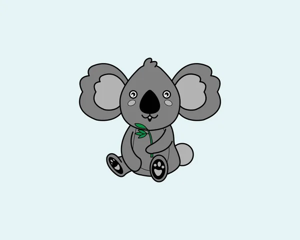 Dibujos Animados Koala Icono Plantilla Ilustración Para Muchos Propósitos Lección — Vector de stock