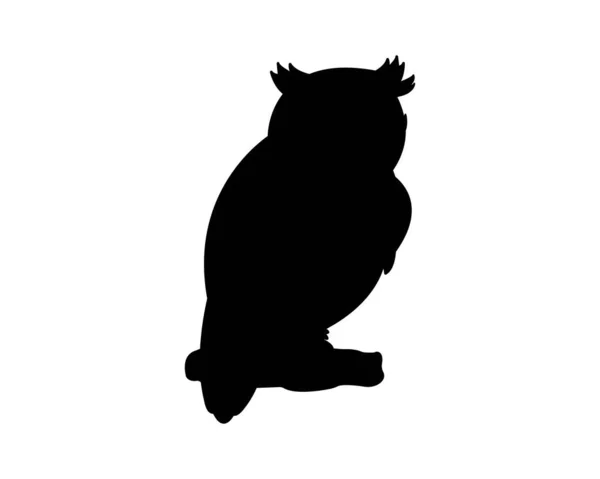 Owl Silhouette Icon Illustration Template Many Purpose Isolated White Background — Vetor de Stock