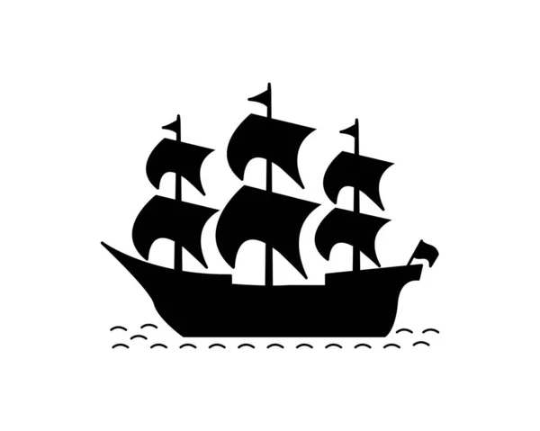 Ship Silhouette Icon Illustration Template Many Purpose Isolated White Background — Stock Vector