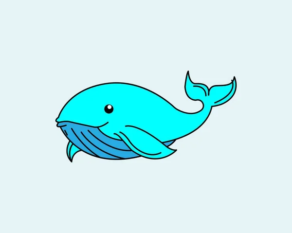 Ikona Ilustracji Wielorybów Kreskówki Szablon Wielu Celów Lekcja Rysunku Dla — Wektor stockowy