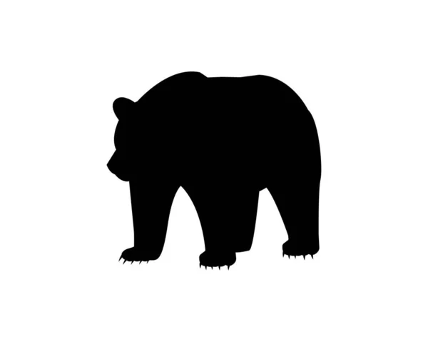 Bear Silhouette Icon Illustration Vorlage Für Viele Zwecke Isoliert Auf — Stockvektor