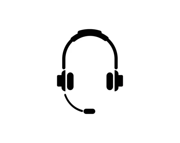 Εικονίδιο Ακουστικών Ακουστικά Υποστήριξης Εικόνα Επίπεδου Διανυσματικού Εικονιδίου Απλό Μαύρο — Διανυσματικό Αρχείο