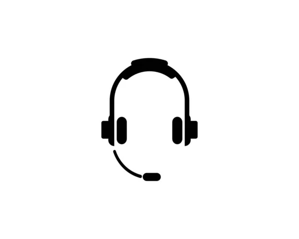 耳机图标 支持耳机 平面矢量图标示例 白色背景上简单的黑色符号 Web和移动用户界面组件的耳机 支持耳机标志设计模板 — 图库矢量图片