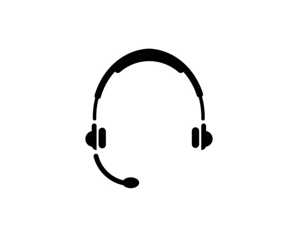 耳机图标 支持耳机 平面矢量图标示例 白色背景上简单的黑色符号 Web和移动用户界面组件的耳机 支持耳机标志设计模板 — 图库矢量图片