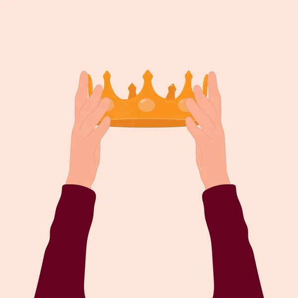 London 2022 Raised Hands Hold Crown Coronation — Stock Vector