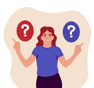 Seçim yap, karar ver. Kafası karışmış iş kadını şüpheye düşüyor, karar veriyor, öncelikler belirliyor. Çalışanları sorguladım, iki seçeneği analiz ettim..