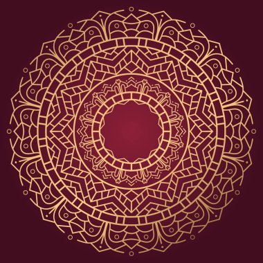 Altın stil arka plana sahip lüks mandala vektörü