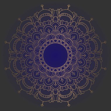 Luxury islamic arabic ornamental in golden color mandala design