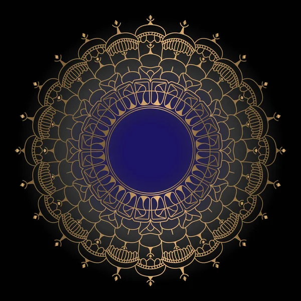 Diseño Mandala Ornamental Lujo Color Dorado Fondo Patrón Arabesco — Archivo Imágenes Vectoriales