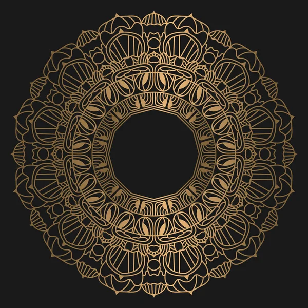 Luxury ornamental mandala design in golden color arabesque pattern background