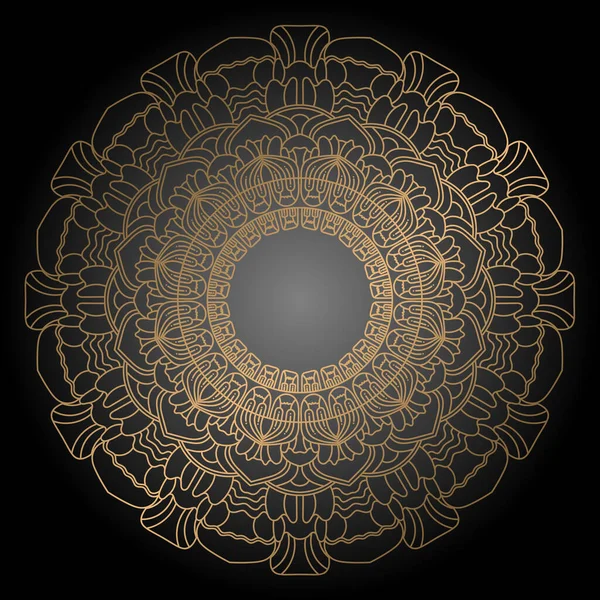Luxury Ornamental Mandala Design Golden Color Arabesque Pattern Background —  Vetores de Stock