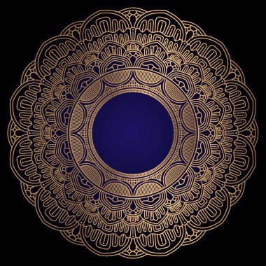 Luxury islamic arabic ornamental in golden color mandala design