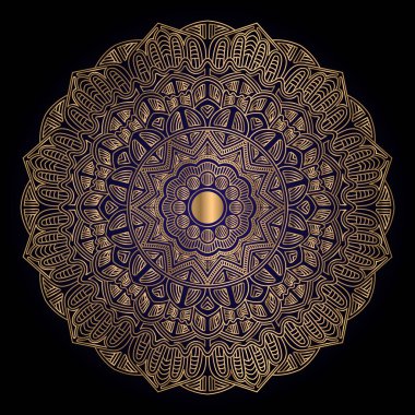Luxury ornamental mandala design in golden color arabesque pattern background