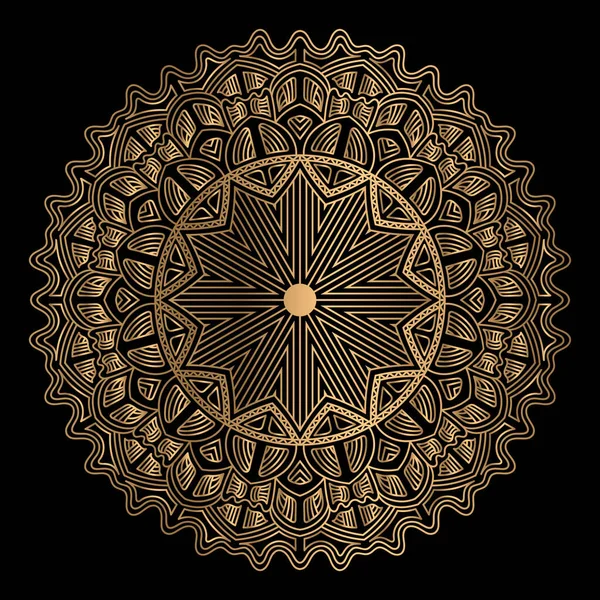 Luxury Ornamental Mandala Design Golden Color Arabesque Pattern Background —  Vetores de Stock